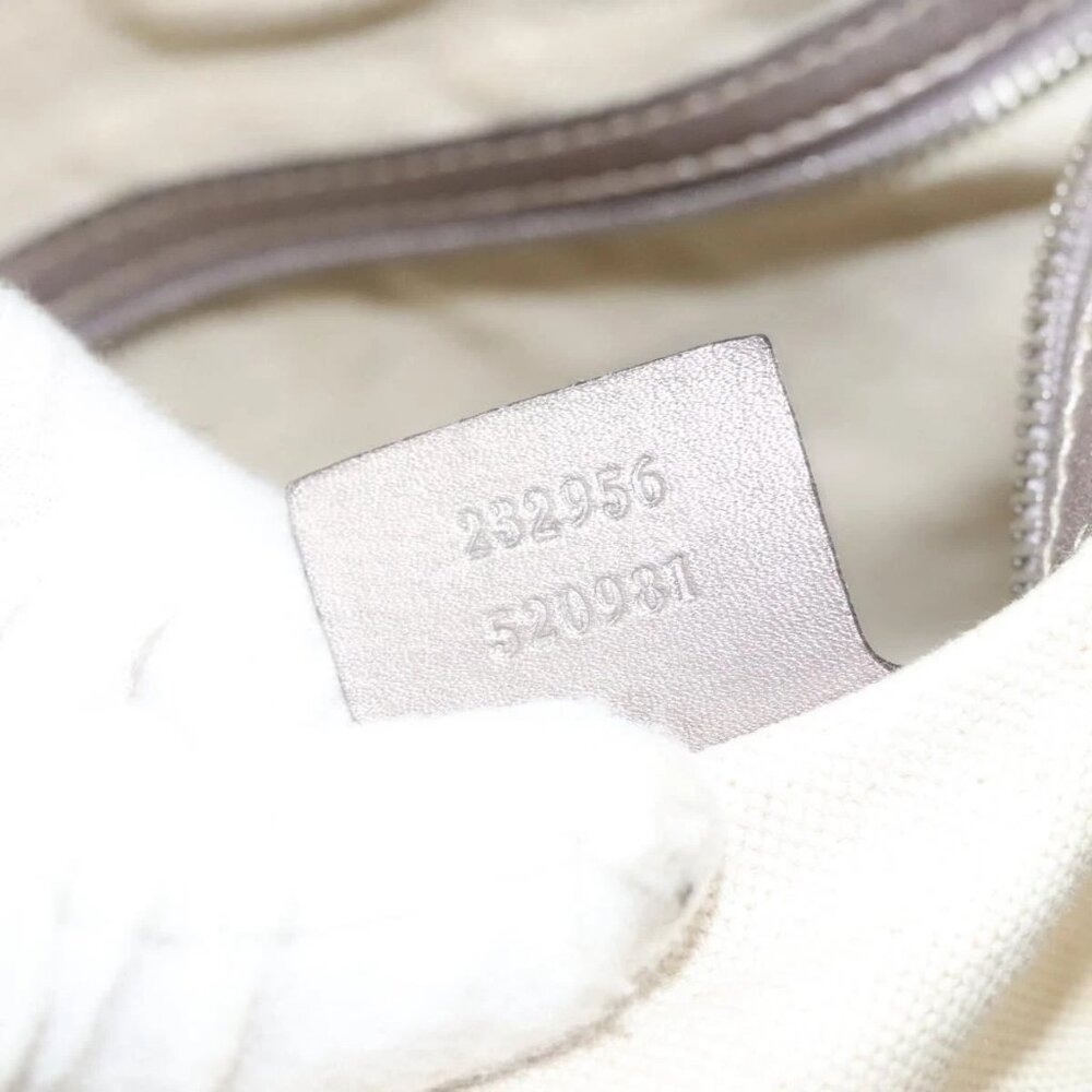 GUCCI GG Canvas Guccissima GG Twins Bag Leather Purple Silver 232956 Auth 119708 - Picture 11 of 16